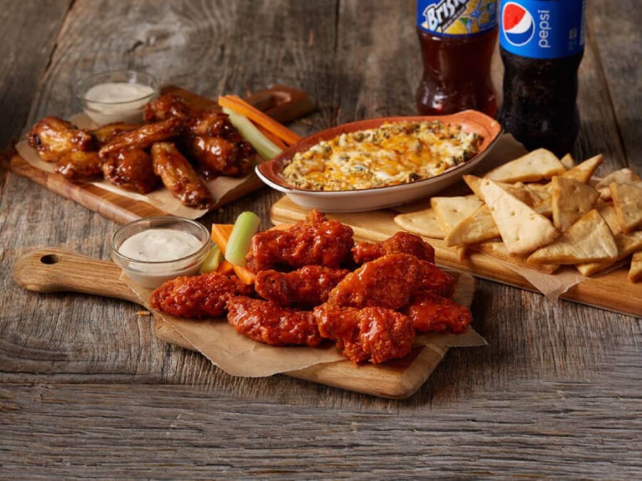 Spinach Dip, Wings and Pop Bundle