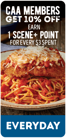 Everyday CAA 10 percent off and earn Scene points